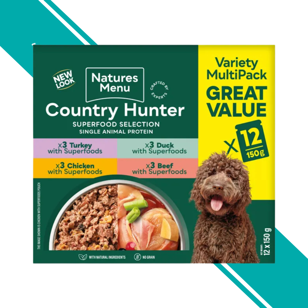 Natures Menu Country Hunter Dog Food Superfood Selection 12x150g Pouches